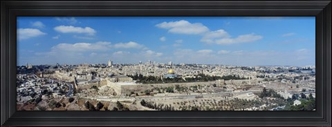 Framed Ariel View Of The Western Wall, Jerusalem, Israel Print