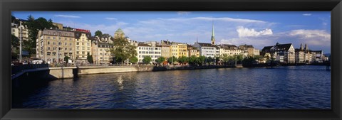 Framed Switzerland, Zurich, Limmat River Print