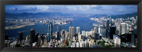 Framed Hong Kong with Cloudy Sky, China Print