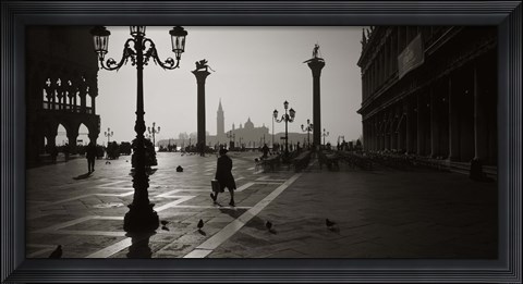 Framed Venice Italy in Black and White Print