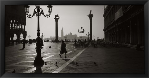 Framed Venice Italy in Black and White Print