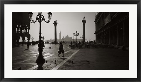 Framed Venice Italy in Black and White Print