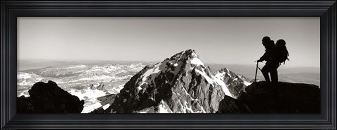 Framed Hiker, Grand Teton Park, Wyoming, USA Print