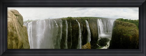 Framed Water falling into a river, Victoria Falls, Zimbabwe, Africa Print