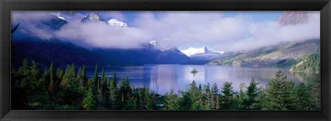 Framed St Mary Lake, Glacier National Park, Montana, USA Print