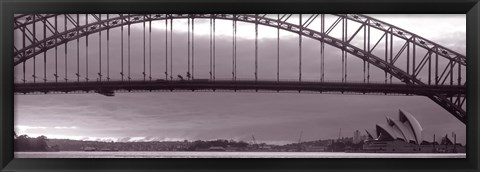 Framed Harbor Bridge, Pacific Ocean, Sydney, Australia Print