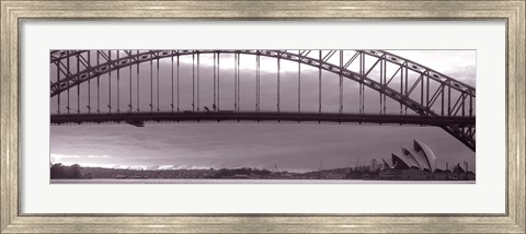 Framed Harbor Bridge, Pacific Ocean, Sydney, Australia Print