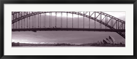 Framed Harbor Bridge, Pacific Ocean, Sydney, Australia Print