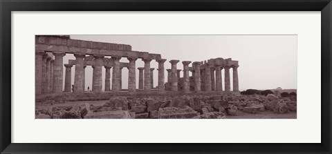 Framed Acropolis Selinunte Archeological Park, Italy Print