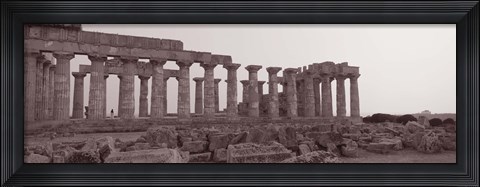 Framed Acropolis Selinunte Archeological Park, Italy Print