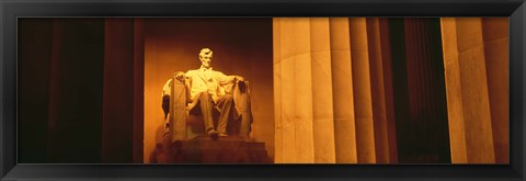 Framed Night, Lincoln Memorial, Washington DC, District Of Columbia, USA Print