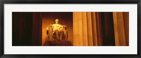 Framed Night, Lincoln Memorial, Washington DC, District Of Columbia, USA Print