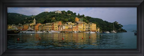 Framed Town at the waterfront, Portofino, Italy Print