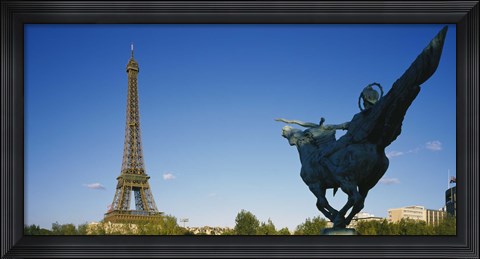 Framed Low angle view of a tower, Eiffel Tower, Paris, France Print