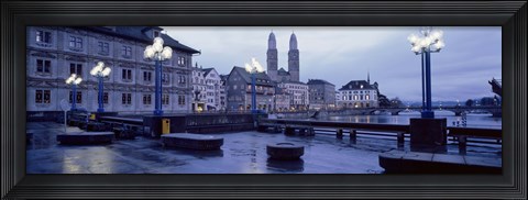 Framed Evening, Zurich, Switzerland Print