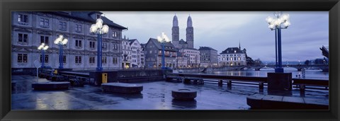 Framed Evening, Zurich, Switzerland Print