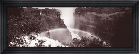 Framed Victoria Falls Zimbabwe Africa (black and white) Print