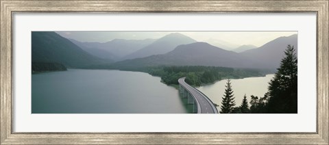 Framed Bridge Over Sylvenstein Lake, Bavaria, Germany (black and white) Print