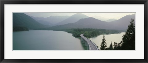 Framed Bridge Over Sylvenstein Lake, Bavaria, Germany (black and white) Print