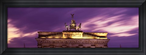 Framed Brandenburg Gate against a pink sky, Berlin, Germany Print