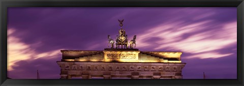 Framed Brandenburg Gate against a pink sky, Berlin, Germany Print