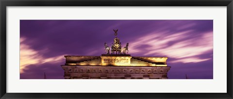 Framed Brandenburg Gate against a pink sky, Berlin, Germany Print