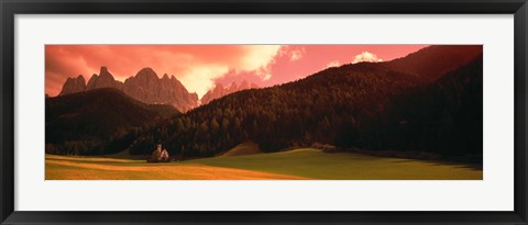 Framed Small Church Dolomite Region Italy Print