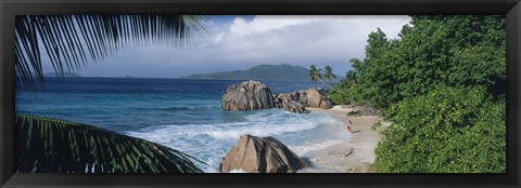 Framed Indian Ocean La Digue Island Seychelles Print