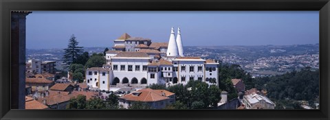 Framed Palace in a city, Palacio Nacional De Sintra, Sintra, Lisbon, Portugal Print