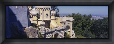 Framed High section view of a building, Pena Palace, Palacio Nacional De Sintra, Portugal Print