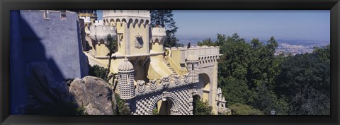 Framed High section view of a building, Pena Palace, Palacio Nacional De Sintra, Portugal Print