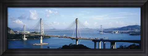 Framed Ting Kaw &amp; Tsing Ma Bridge Hong Kong China Print
