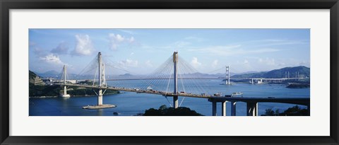 Framed Ting Kaw &amp; Tsing Ma Bridge Hong Kong China Print