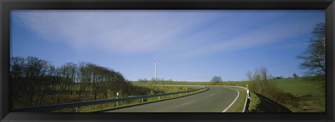 Framed Empty road passing through a landscape, Freisen, Germany Print