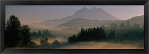 Framed Sunrise, Mount Rainier Mount Rainier National Park, Washington State, USA Print