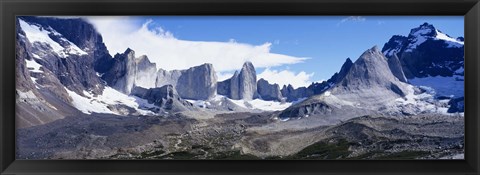 Framed Snow Covered Peaks,Torres Del Paine National Park, Patagonia, Chile Print