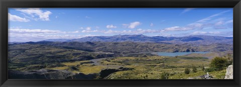 Framed Clouds over a mountain range, Torres Del Paine National Park, Patagonia, Chile Print