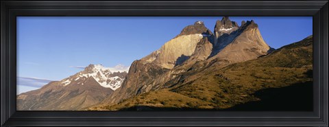 Framed Low angle view of a mountain range, Torres Del Paine National Park, Patagonia, Chile Print