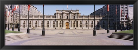 Framed Facade of a palace, Plaza De La Moneda, Santiago, Chile Print