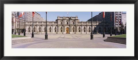 Framed Facade of a palace, Plaza De La Moneda, Santiago, Chile Print