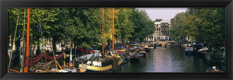 Framed View of a Canal, Netherlands, Amsterdam Print