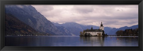 Framed Fort on an island in a lake, Schloss Ort, Traunsee, Gmunden, Upper Austria, Austria Print