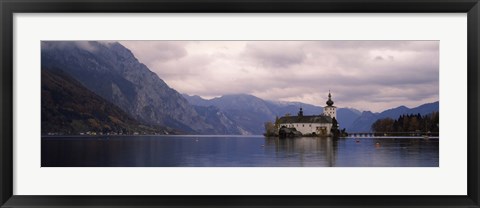 Framed Fort on an island in a lake, Schloss Ort, Traunsee, Gmunden, Upper Austria, Austria Print