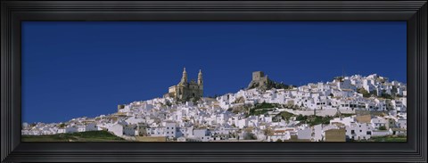 Framed Low angle view of a town, Olvera, One of the White Villages of Andalucia, Cadiz Province, Spain Print