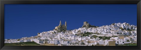 Framed Low angle view of a town, Olvera, One of the White Villages of Andalucia, Cadiz Province, Spain Print