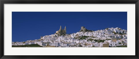 Framed Low angle view of a town, Olvera, One of the White Villages of Andalucia, Cadiz Province, Spain Print