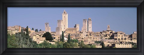 Framed Italy, Tuscany, Towers of San Gimignano, Medieval town Print