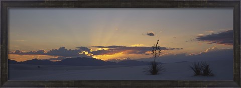 Framed Clouds over a desert at sunset, White Sands National Monument, New Mexico, USA Print