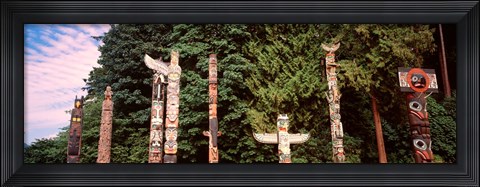 Framed Totem poles in a park, Stanley Park, Vancouver, British Columbia, Canada Print