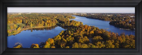 Framed High angle view of a forest, Wenner-Gren Center, Brunnsviken, Stockholm, Sweden Print